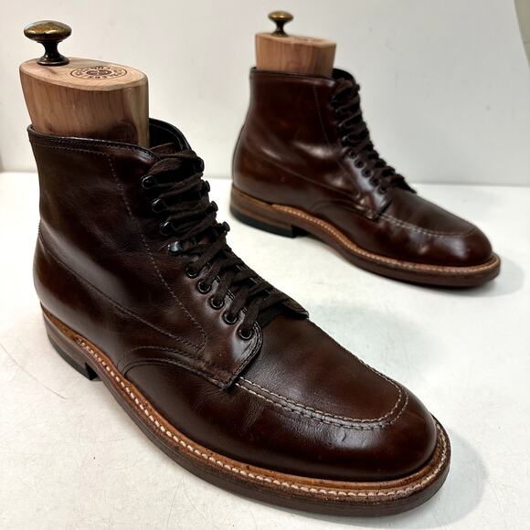 VERY GOOD Alden Indy 403 Mocc Toe Boot (Brown Chromexcel) Made in USA Men's 8 - Picture 4 of 12
